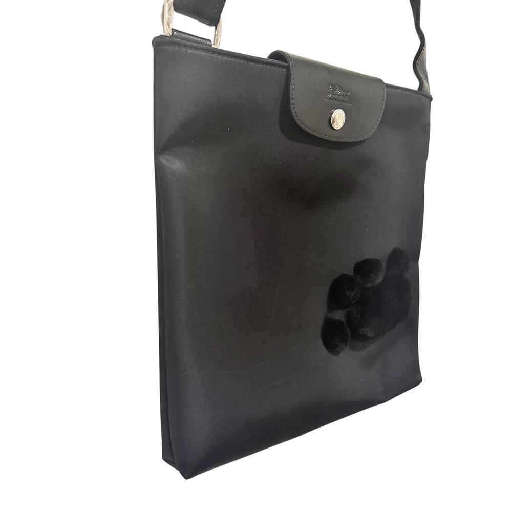 Vintage Longchamp Le Pliage “Déposé” Crossbody / Shoulder Bag Black Nylon France